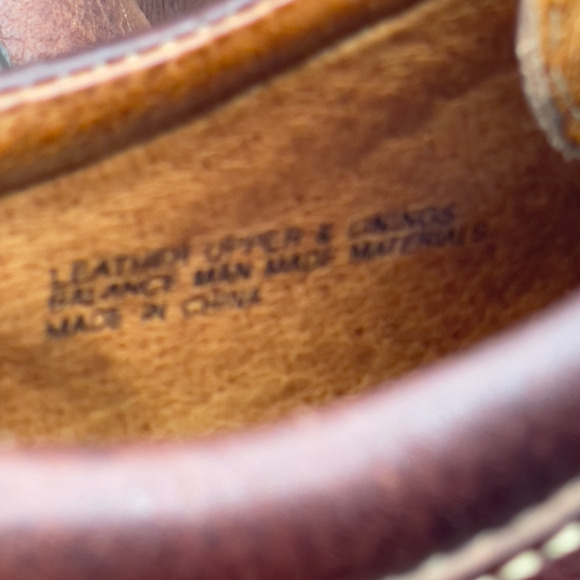 VTG Born Oxfords Mens 12 M Brown Leather Casual Comfort Walking Split Toe Shoes - Picture 9 of 9